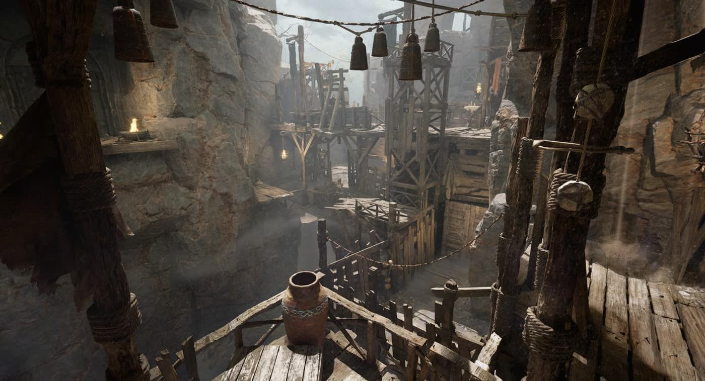 The hunters' camp, strung with the Bells of Return